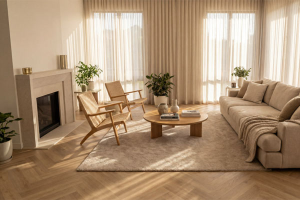 Luxury Living Room with SPC Flooring