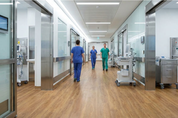 Modern Hospital Corridor with LVT