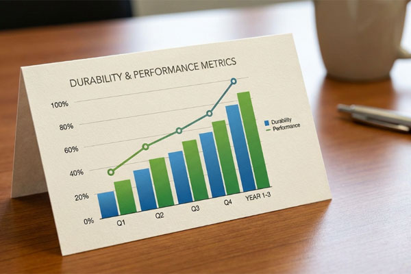 Performance metrics chart showing the durability of SPC flooring over time