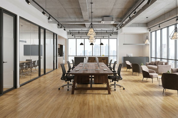 Photorealistic Commercial Interior with SPC Flooring