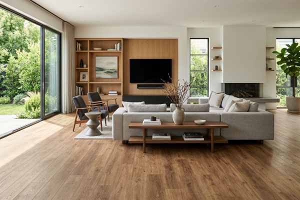 modern living room spc flooring